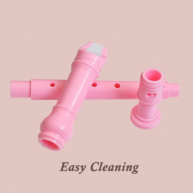 Farcaya Soprano Recorder Instrument for Beginners German Style C Key 8 Hole Descant Music with Clean Rod Storage Case (Pink) - Image 2